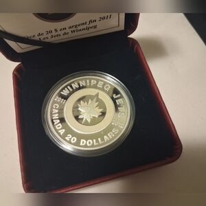 2011 $20 Winnipeg Jets Silver Coin .999 1 Oz